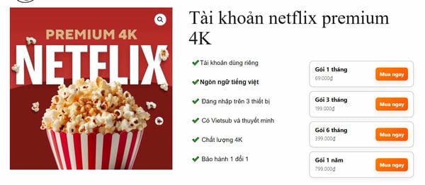 chọn gói tài khoản netflix phù hợp với nhu cầu